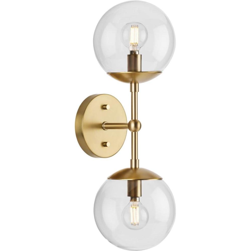 image:imageProgress Lighting P71011431M Atwell Collection 6 in TwoLight Matte Black MidCentury Modern Wall Sconce with Clear Glass ShadeBlack