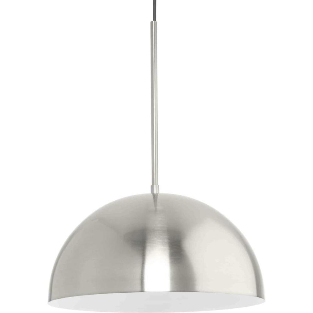 image:imageProgress Lighting Perimeter Collection OneLight Brushed Gold MidCentury Modern Pendant with Metal Shade P500379191Brushed Nickel