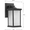 Progress Lighting 1-Light Frosted Shade Traditional Outdoor Wall Lantern Light, Trafford Non-Metallic Lantern Collection, Outdoor, P560289-031, Textured Black