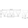 Progress Lighting Bramlett Collection 3-Light White Metal Shade Coastal Bath Vanity Light Polished Chrome, 8.38×24.25×24.25(Chrome)