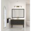 Progress Lighting Cassell 33.87 in. 4-Light Vintage Brass and Matte Black Vanity Light with Clear Glass Shades for Bathroom