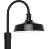 Progress Lighting Cedar Springs Collection One-Light Gloss Black Metal Shade Farmhouse Outdoor Post Lantern (P540103-031)(Gloss Black)