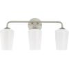 Progress Lighting Celino Collection Three-Light Vanity Light with White Glass Shades