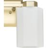Progress Lighting Estrada 13.37 in. Two-Light Brushed Gold Vanity Light with Opal Glass Shade