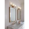Progress Lighting Estrada 22.37 in. Three-Light Brushed Gold Vanity Light with Opal Glass Shade