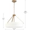 Progress Lighting Lieon Collection Three-Light Large Semi-Flush Convertible Light with White Glass Shade