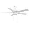 Progress Lighting P260002-028-30 AirPro 1-Light Transitional Integrated LED Edgelit Ceiling Fan Light Kit Satin White with Opal Shade