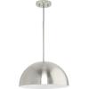 Progress Lighting Perimeter Collection One-Light Brushed Gold Mid-Century Modern Pendant with Metal Shade (P500379-191)(Brushed Nickel)