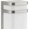 Progress Lighting Valera LED Collection 1-Light Matte White Acrylic Shade Modern Outdoor Medium Wall Lantern Light Brushed Nickel(Nickel)