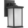 Progress Lighting 1-Light Frosted Shade Traditional Outdoor Wall Lantern Light, Trafford Non-Metallic Lantern Collection, Outdoor, P560289-031, Textured Black