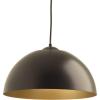 Progress Lighting 1-Light/Painted Silver Metal Shade Modern Pendant Light, Dome LED Collection, Indoor, P5341-3030K9, White(Bronze)
