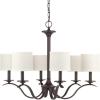Progress Lighting Inspire Collection 6-Light White Linen Shade Traditional Chandelier Light Antique Bronze(Bronze)