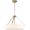 Progress Lighting Lieon Collection Three-Light Large Semi-Flush Convertible Light with White Glass Shade