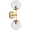 Progress Lighting P710114-31M Atwell Collection 6 in. Two-Light Matte Black Mid-Century Modern Wall Sconce with Clear Glass Shade(Black)