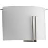 Progress Lighting P710118-009 Modern Glass Sconce 12 in. Two-Light Brushed Nickel Wall Sconce with Etched Glass Shade