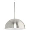 Progress Lighting Perimeter Collection One-Light Brushed Gold Mid-Century Modern Pendant with Metal Shade (P500379-191)(Brushed Nickel)