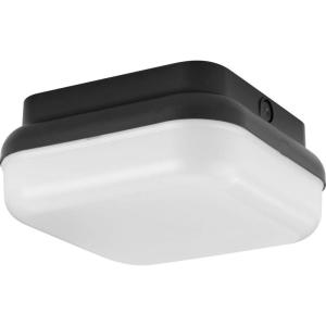 Progress Lighting Hard-Nox Collection 1-Light Black Polycarbonate Shade Commercial Grade Outdoor Wall Or Ceiling Mounted Fixture