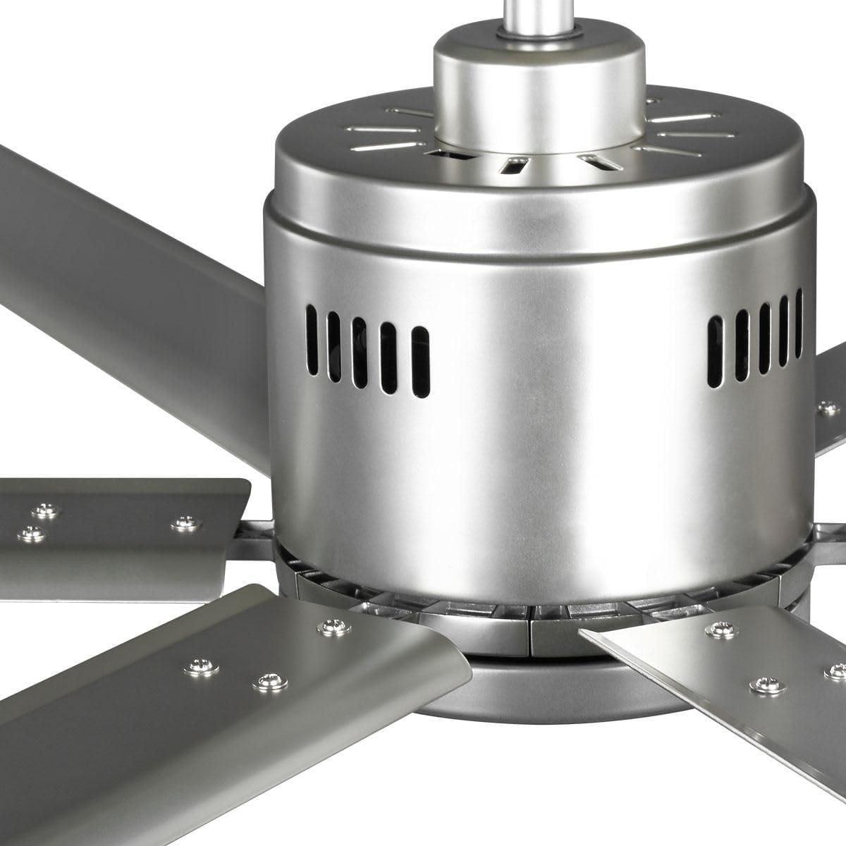 image:imageProgress Lighting P250018152 Dual Mount Ceiling Fan IndoorOutdoor Nickel with Wall Control 96InchNickel