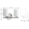 Replay Collection 2-Light Etched White Glass Modern Bath Vanity Light Brushed Nickel