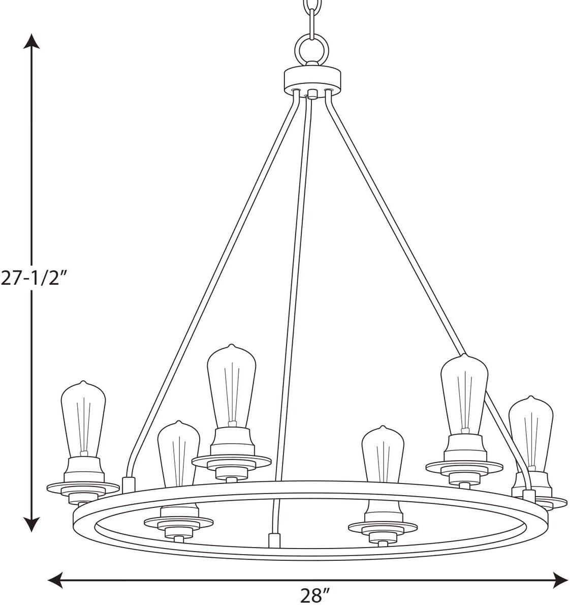 image:imageProgress Lighting Debut Collection 6Light Farmhouse Chandelier Light GraphiteBrushed Nickel