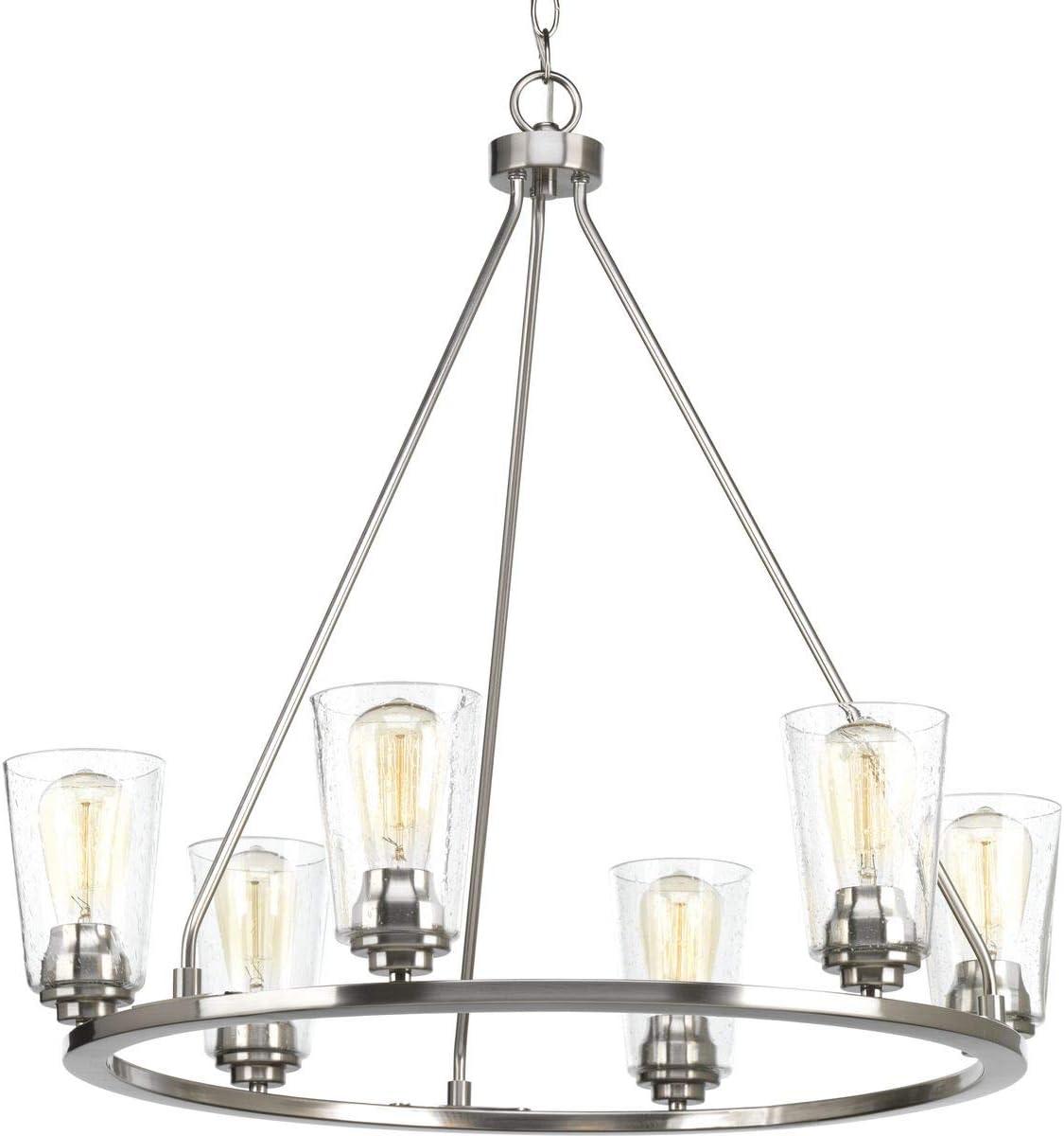 image:imageProgress Lighting Debut Collection 6Light Farmhouse Chandelier Light GraphiteBrushed Nickel