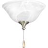 Progress Lighting 2-Light Ceiling Fan Light Kit for AirPro Collection Ceiling Fans, Classic Tranisitonal Style with Alabaster Style Glass Bowl, Includes 2 LED Light Bulbs and Finials in 5 Colors(Unfinished)