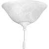 Progress Lighting 2-Light Ceiling Fan Light Kit for AirPro Collection Ceiling Fans, Classic Tranisitonal Style with Alabaster Style Glass Bowl, Includes 2 LED Light Bulbs and Finials in 5 Colors(Unfinished)