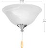 Progress Lighting 2-Light Ceiling Fan Light Kit for AirPro Collection Ceiling Fans, Classic Tranisitonal Style with Alabaster Style Glass Bowl, Includes 2 LED Light Bulbs and Finials in 5 Colors(Unfinished)