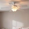 Progress Lighting 2-Light Ceiling Fan Light Kit for AirPro Collection Ceiling Fans, Classic Tranisitonal Style with Alabaster Style Glass Bowl, Includes 2 LED Light Bulbs and Finials in 5 Colors(Unfinished)