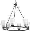 Progress Lighting Debut Collection 6-Light Farmhouse Chandelier Light Graphite(Black)
