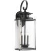 Progress Lighting Squire Collection 3-LightClear Glass New Traditional Outdoor Large Wall Lantern Light Matte Black(Black)