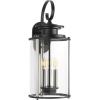 Progress Lighting Squire Collection 3-LightClear Glass New Traditional Outdoor Large Wall Lantern Light Matte Black(Black)