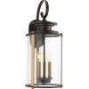 Progress Lighting Squire Collection 3-LightClear Glass New Traditional Outdoor Large Wall Lantern Light Matte Black(Black)