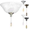 Progress Lighting 2-Light Ceiling Fan Light Kit for AirPro Collection Ceiling Fans, Classic Tranisitonal Style with Alabaster Style Glass Bowl, Includes 2 LED Light Bulbs and Finials in 5 Colors(Unfinished)