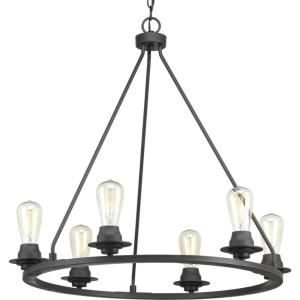Progress Lighting Debut Collection 6-Light Farmhouse Chandelier Light Graphite(Black)