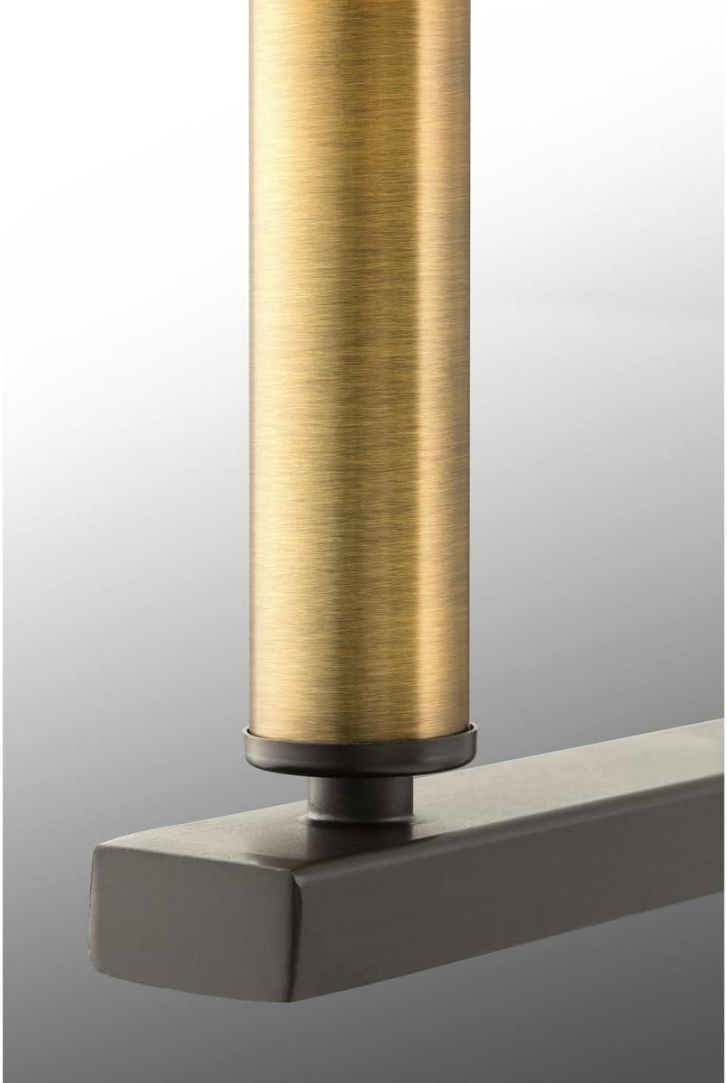 image:imageCherish Collection 6Light White Linen Shade Coastal Chandelier Light Antique BronzeBronze