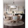 Cherish Collection 6-Light White Linen Shade Coastal Chandelier Light Antique Bronze(Bronze)