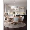 Cherish Collection 6-Light White Linen Shade Coastal Chandelier Light Antique Bronze(Nickel)