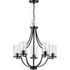 Progress Lighting Lassiter Collection 5-Light Clear Glass Modern Chandelier Light Matte Black 26.00×26.00×26.00(Black)