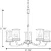 Progress Lighting Winslett Collection 6-Light Clear Seeded Glass Coastal Chandelier Light Matte Black(Black)