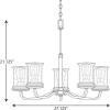 Progress Lighting Winslett Collection 6-Light Clear Seeded Glass Coastal Chandelier Light Matte Black(Nickel)