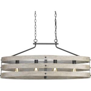 Gulliver Collection 4-Light Coastal Linear Chandelier Light Graphite(Graphite)