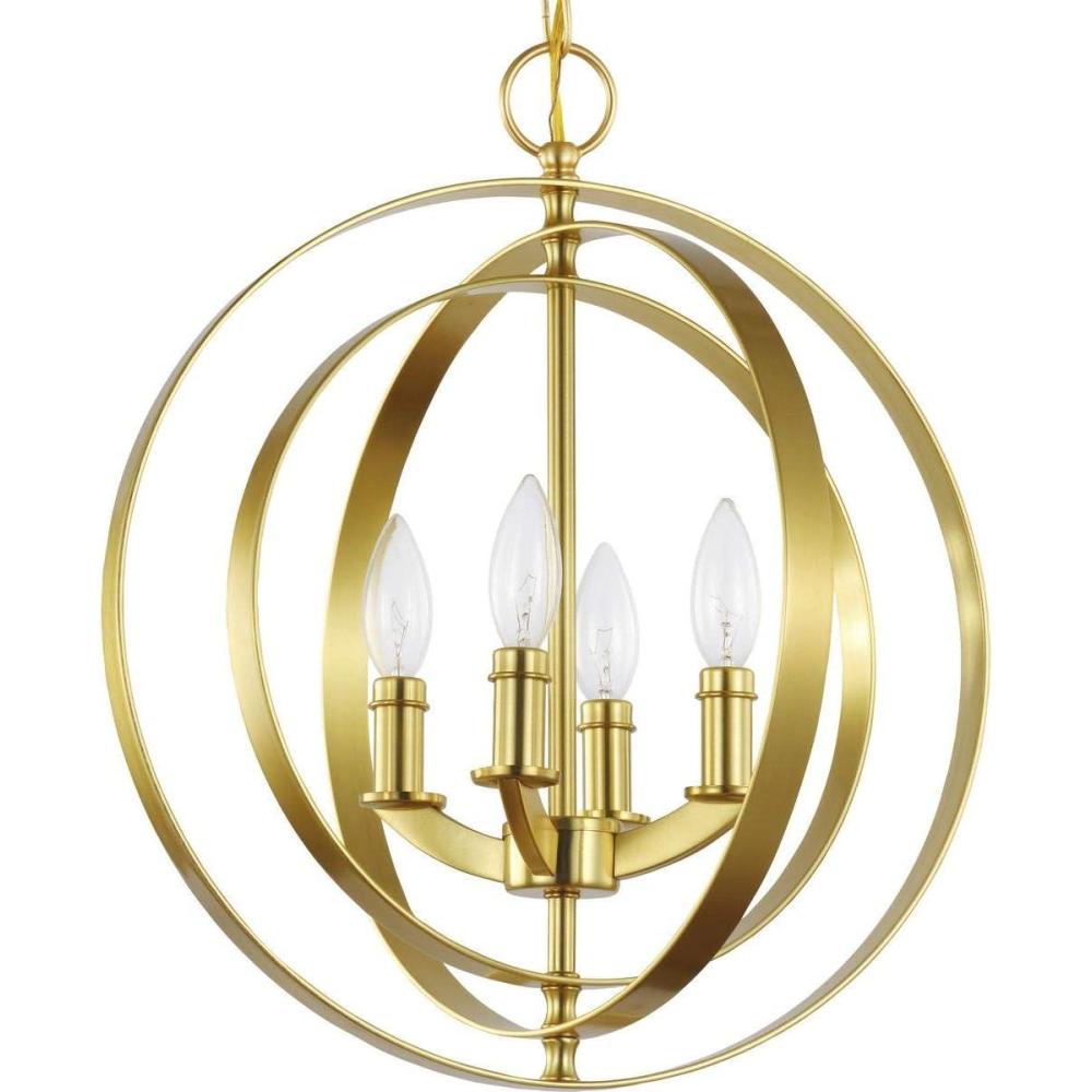 image:imageProgress Lighting Equinox Collection 4Light Satin Brass New Traditional Sphere Pendant Light