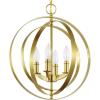 Progress Lighting Equinox Collection 4-Light Satin Brass New Traditional Sphere Pendant Light