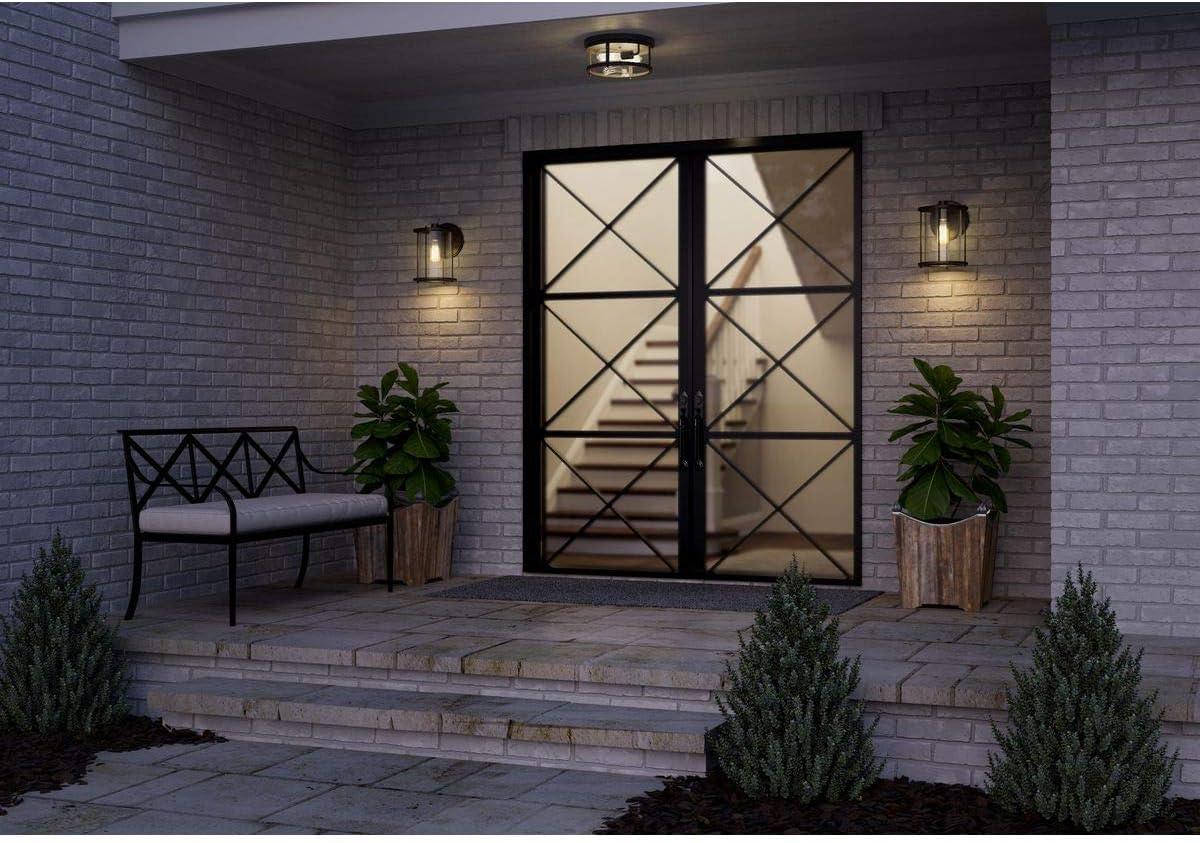 image:imageProgress Lighting Gunther Collection 2Light Clear Glass Farmhouse Outdoor Flush Mount Light Antique Bronze 575x1263x1263Bronze