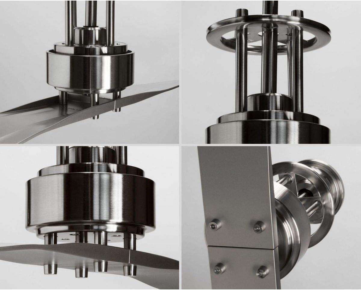 image:imageProgress Lighting P257015 Protruding Mount 2 Black Blades Ceiling fan Polished Chrome 1813x5600x5600Brushed Nickel
