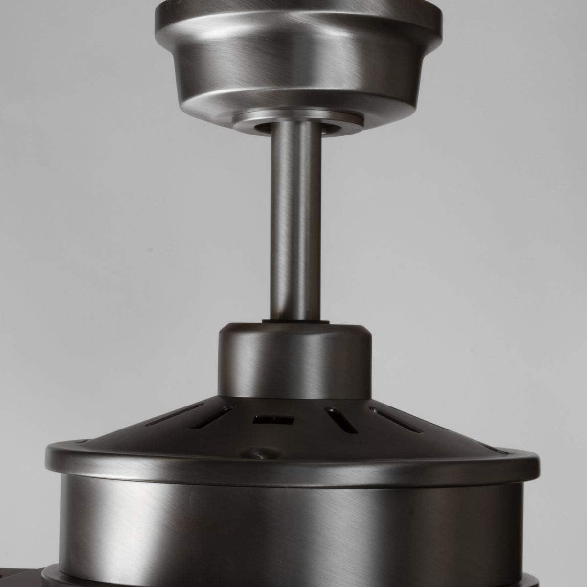 image:imageProgress Lighting P25748030K Protruding Mount 5 Toasted Oak Blades Ceiling fan with 18 watts light Forged BlackAntique Nickel