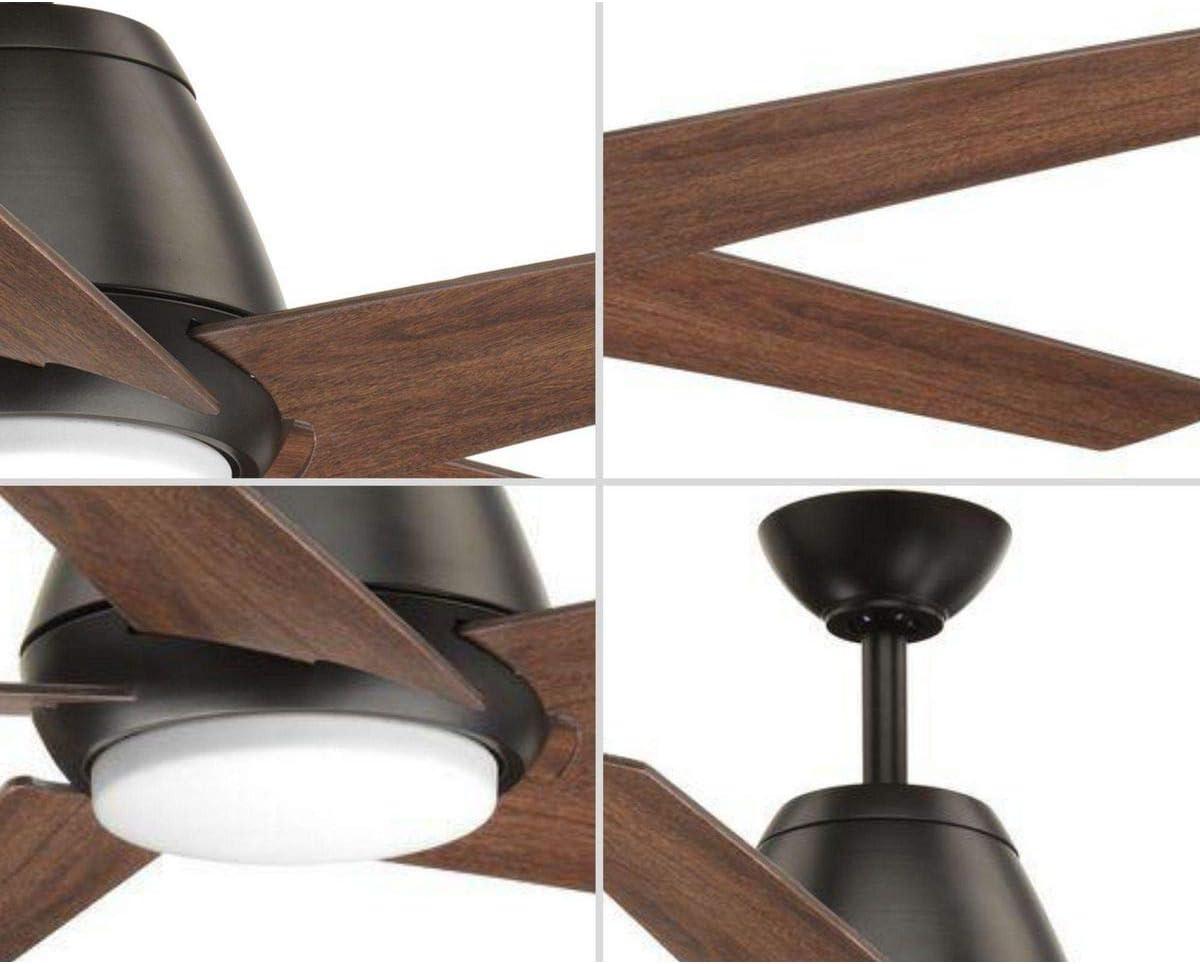 image:imageProgress Lighting P25820930K Protruding Mount 5 Silver Blades Ceiling fan with 18 watts light Brushed NickelAntique Bronze