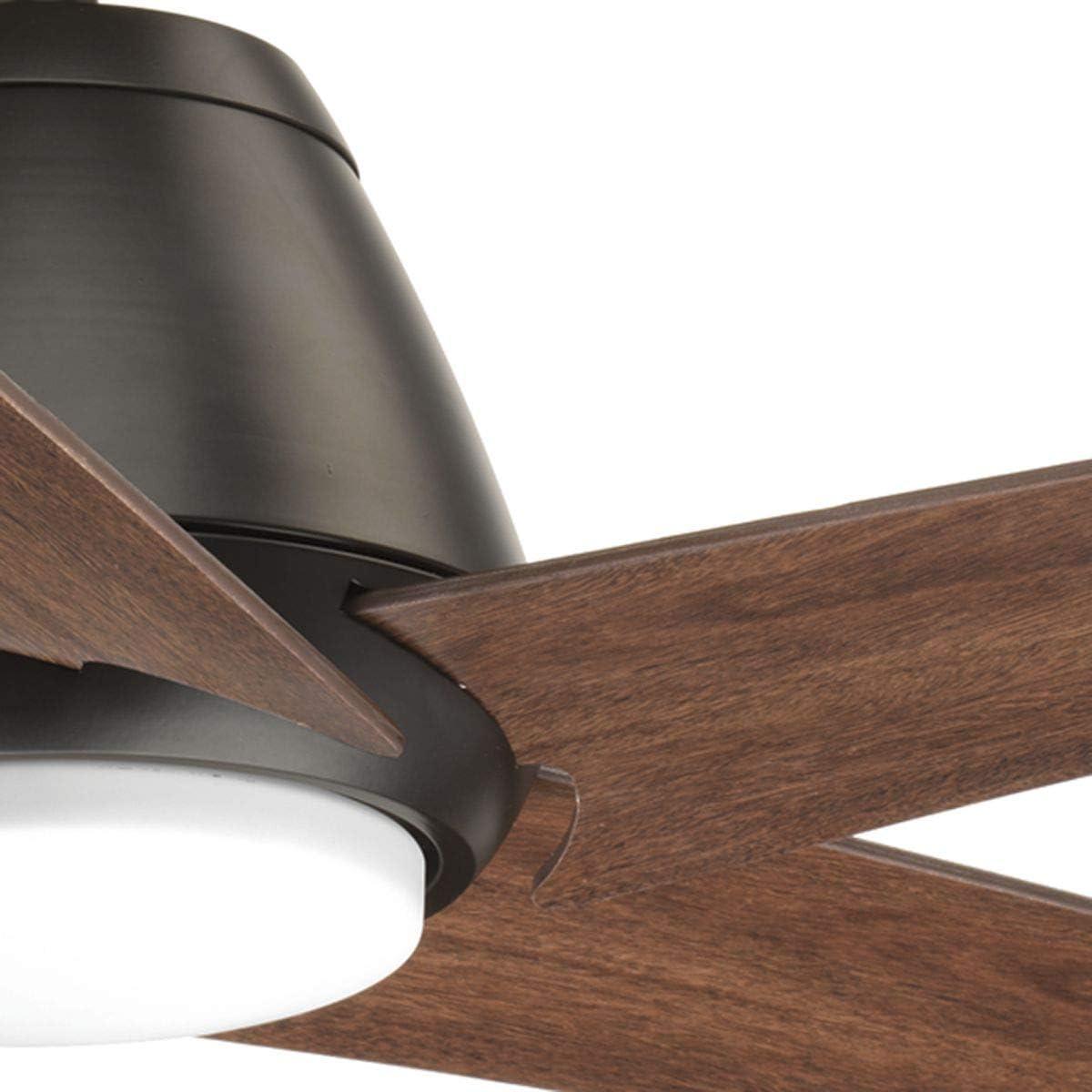 image:imageProgress Lighting P25820930K Protruding Mount 5 Silver Blades Ceiling fan with 18 watts light Brushed NickelAntique Bronze