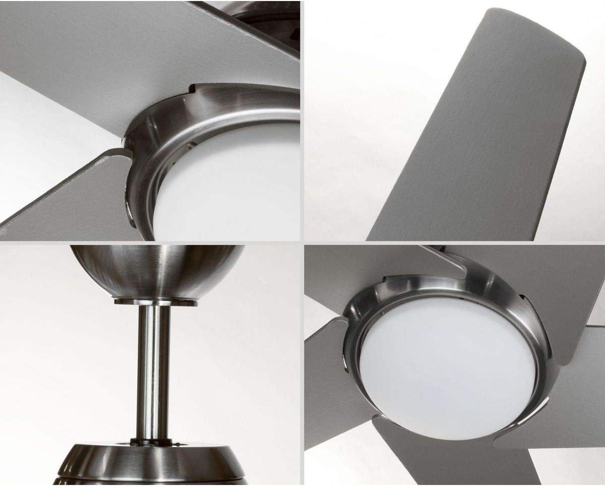 image:imageProgress Lighting P25820930K Protruding Mount 5 Silver Blades Ceiling fan with 18 watts light Brushed NickelBrushed Nickel